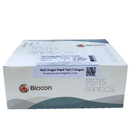 Teste Rápido Multidrogas 7 em 1 – painel toxicológico para detecção de THC, COC, AMP, OPI, MET, BZD e MDMA em urina, kit com 10 unidades