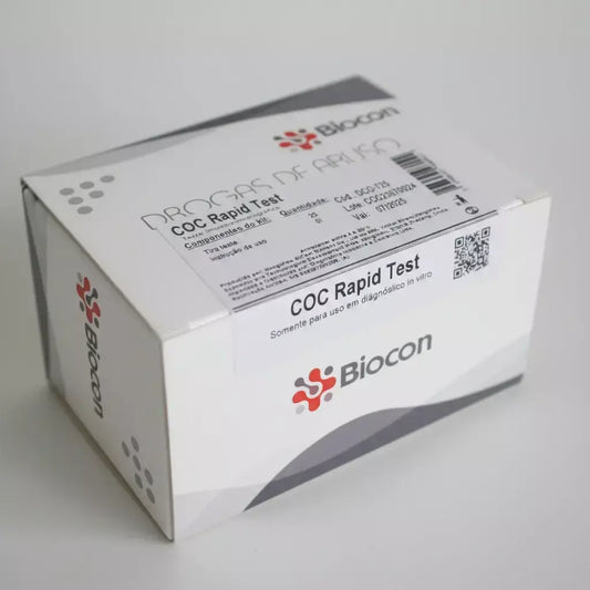 Teste Rápido Cocaína em Urina – 300 ng/mL – Kit com 25 Tiras