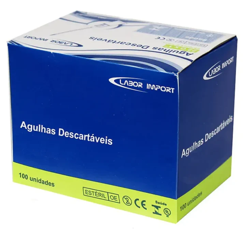 Agulha Hipodérmica 20 x 5,5 mm (24G x 1 3/4") – Caixa com 100 unidades
