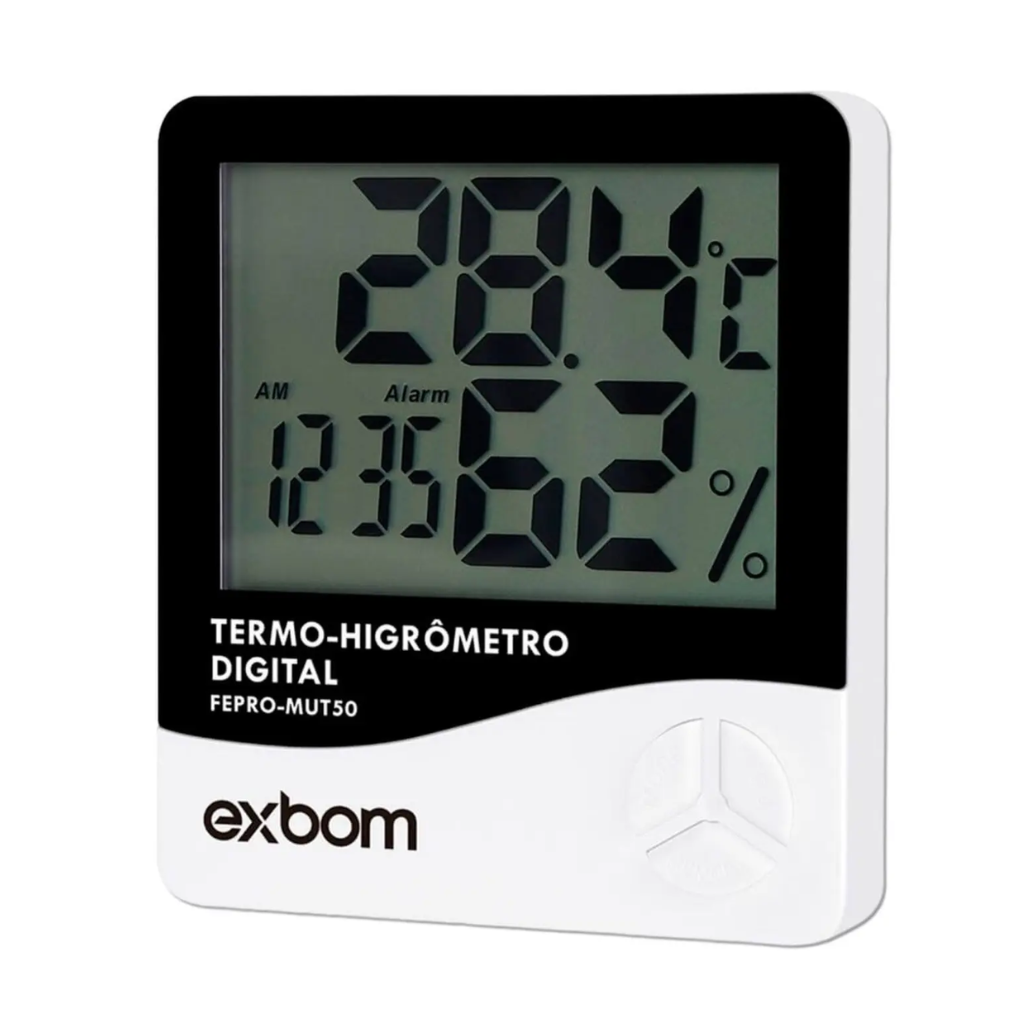 Termômetro Higrômetro Digital – Faixa –10 °C a +50 °C / 10–99% UR