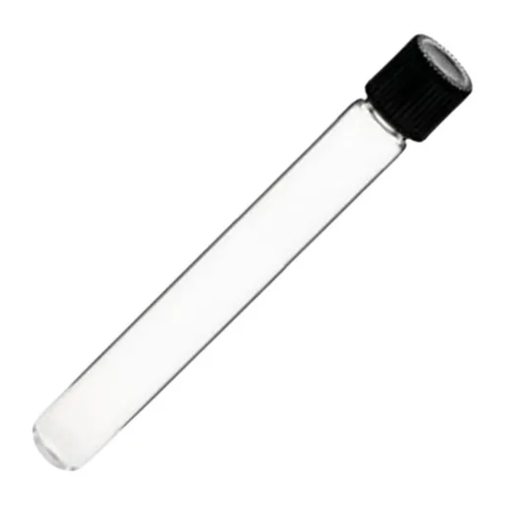 Tubo de Vidro 20mL 16x150mm com Tampa Rosca Baquelite – Caixa c/100
