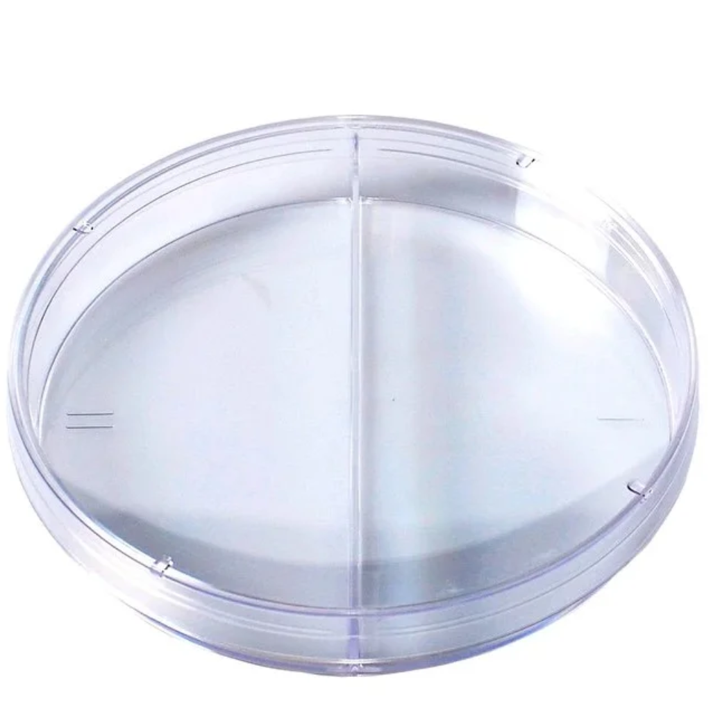 Placa de Petri 90x15mm com Divisão Estéril – Pacote com 10 Unidades