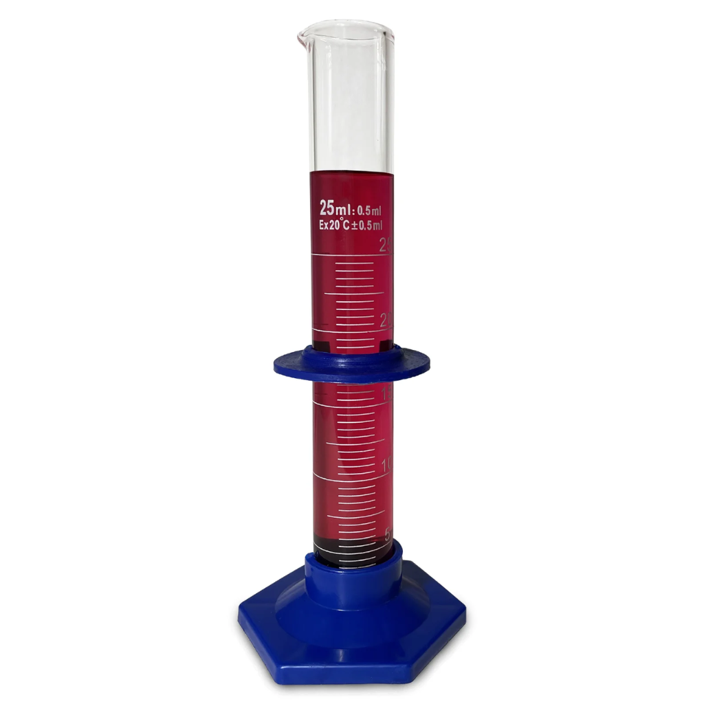Proveta de Vidro 25mL com Base Plástica Hexagonal