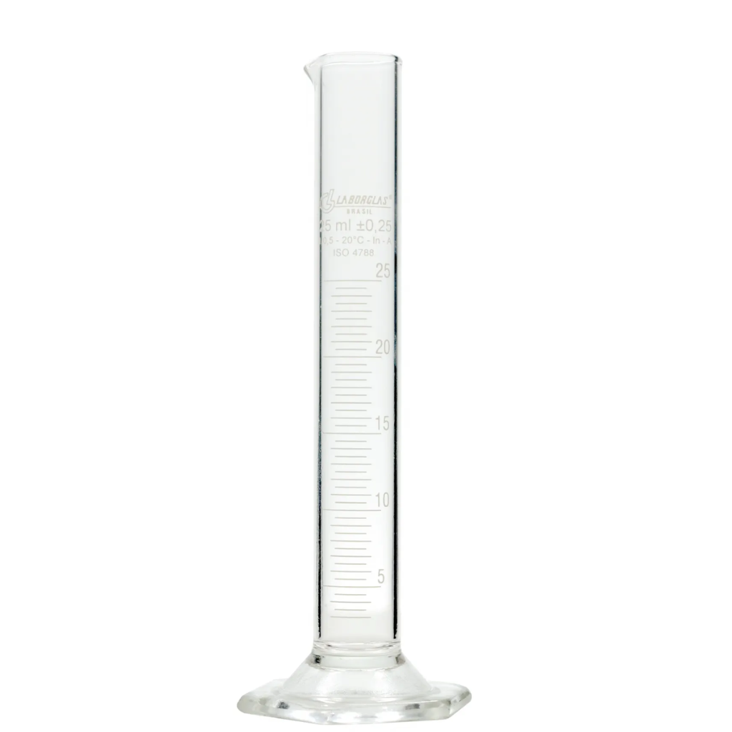 Proveta de Vidro Graduada 1000mL com Base Plástica Hexagonal
