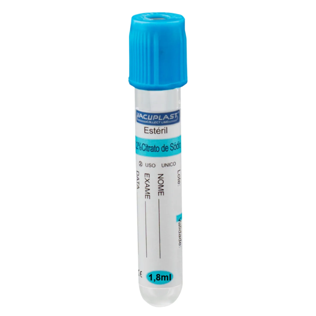 Tubo a Vácuo Citrato 1,8 mL (Plástico) – GT Group | Caixa com 100 Unidades
