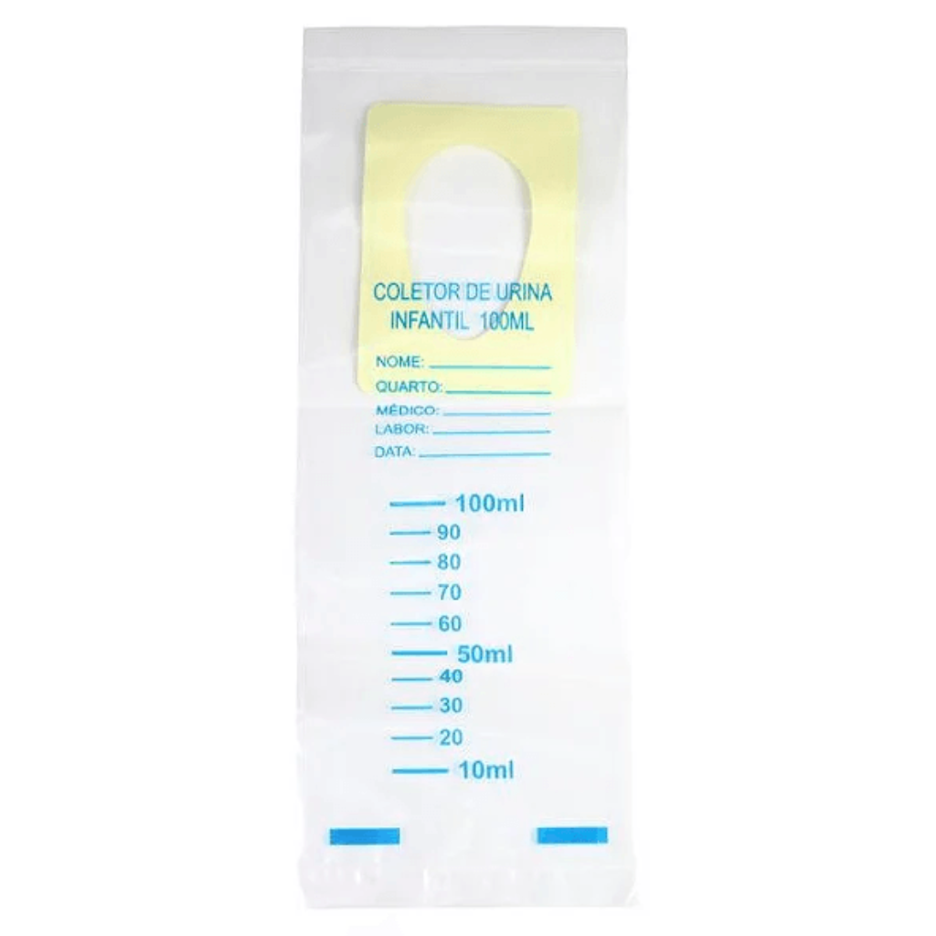 Coletor de Urina Infantil Unissex Estéril – 100 mL | 100 Unidades
