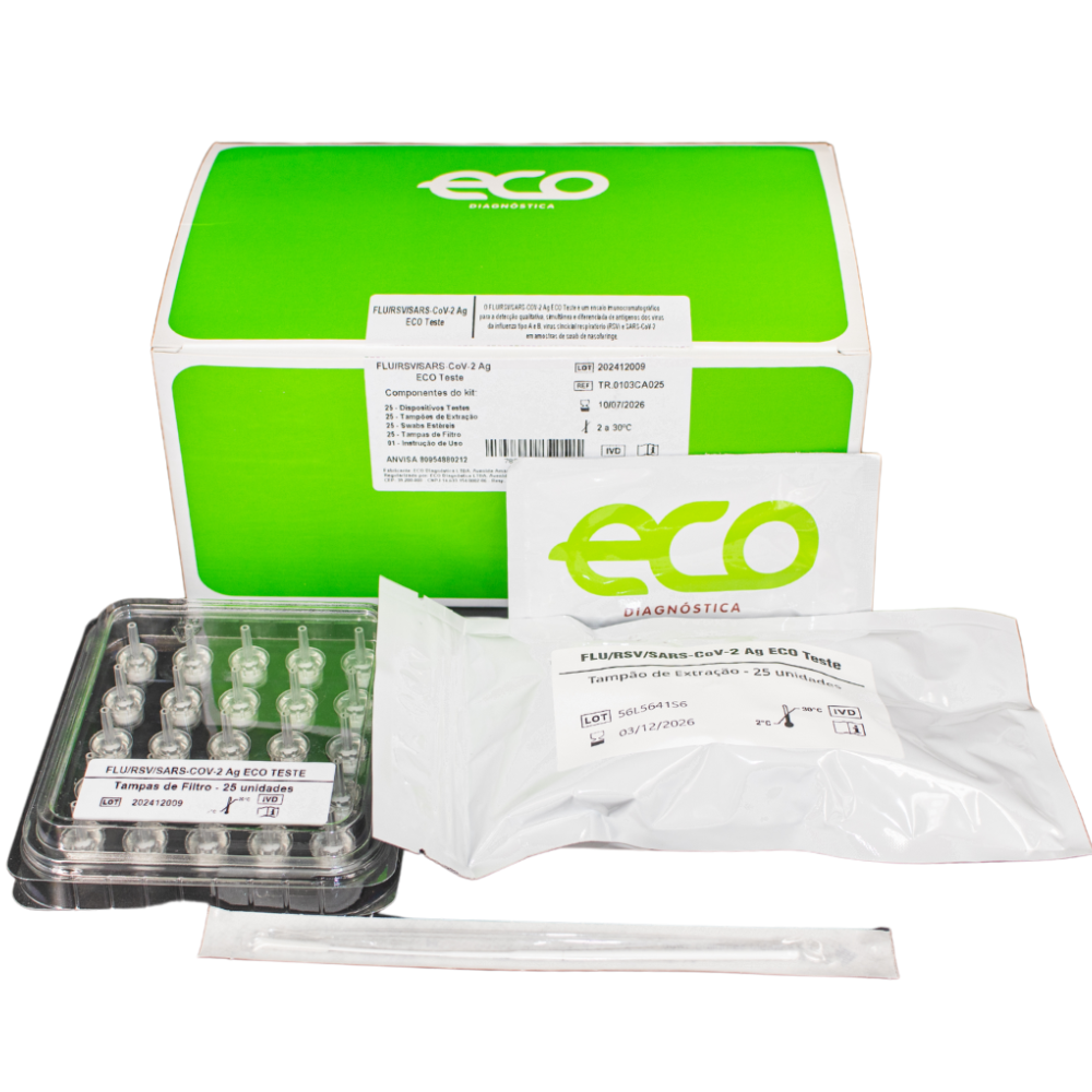 Teste Rápido FLU/RSV/SARS-CoV-2 Ag – 25 Testes