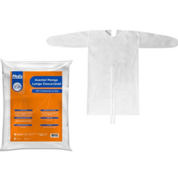 Avental Descartável Manga Longa 30g – Caixa com 10 Unidades