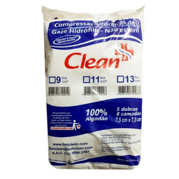 Compressa de Gaze Estéril 7,5 × 7,5 cm – Economic (9, 11 ou 13 fios)