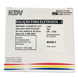Solução Eletrolítica-C para Eletrodos Na/K/Ca/Cl/pH – Caixa c/ 10 Ampolas