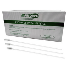 Escova Cervical Estéril p/ Coleta de Papanicolau – Caixa c/ 100 Unidades