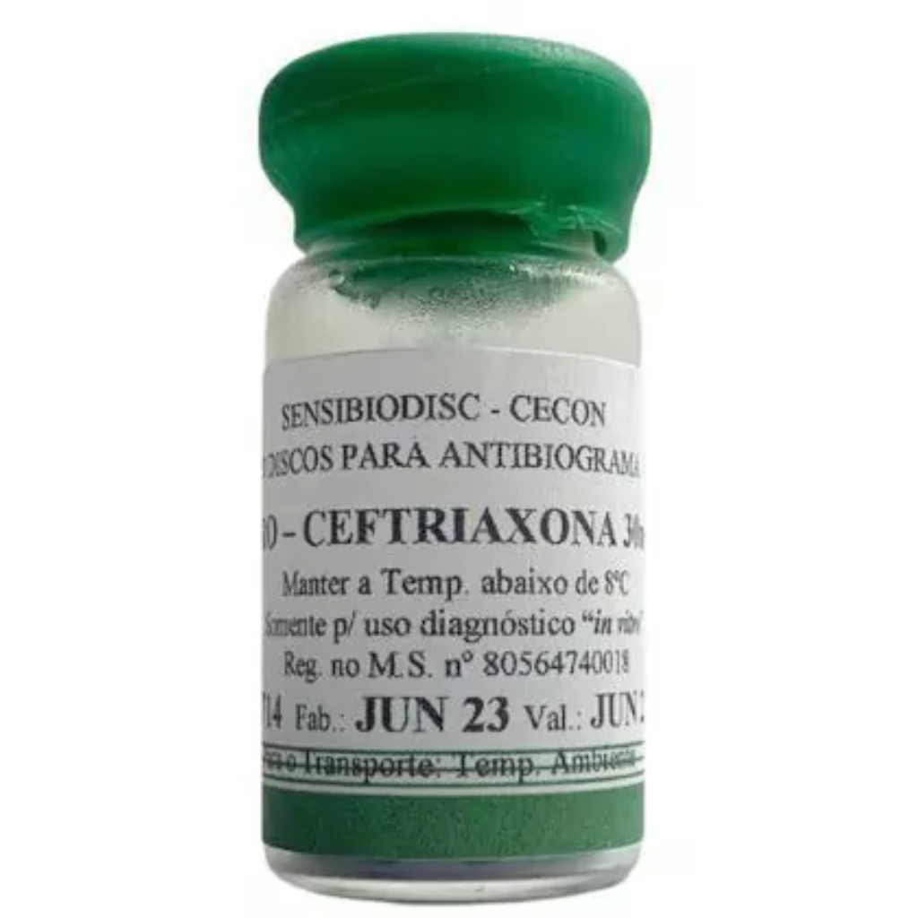 Disco para Antibiograma – Ceftriaxona 30 µg (50 unidades)