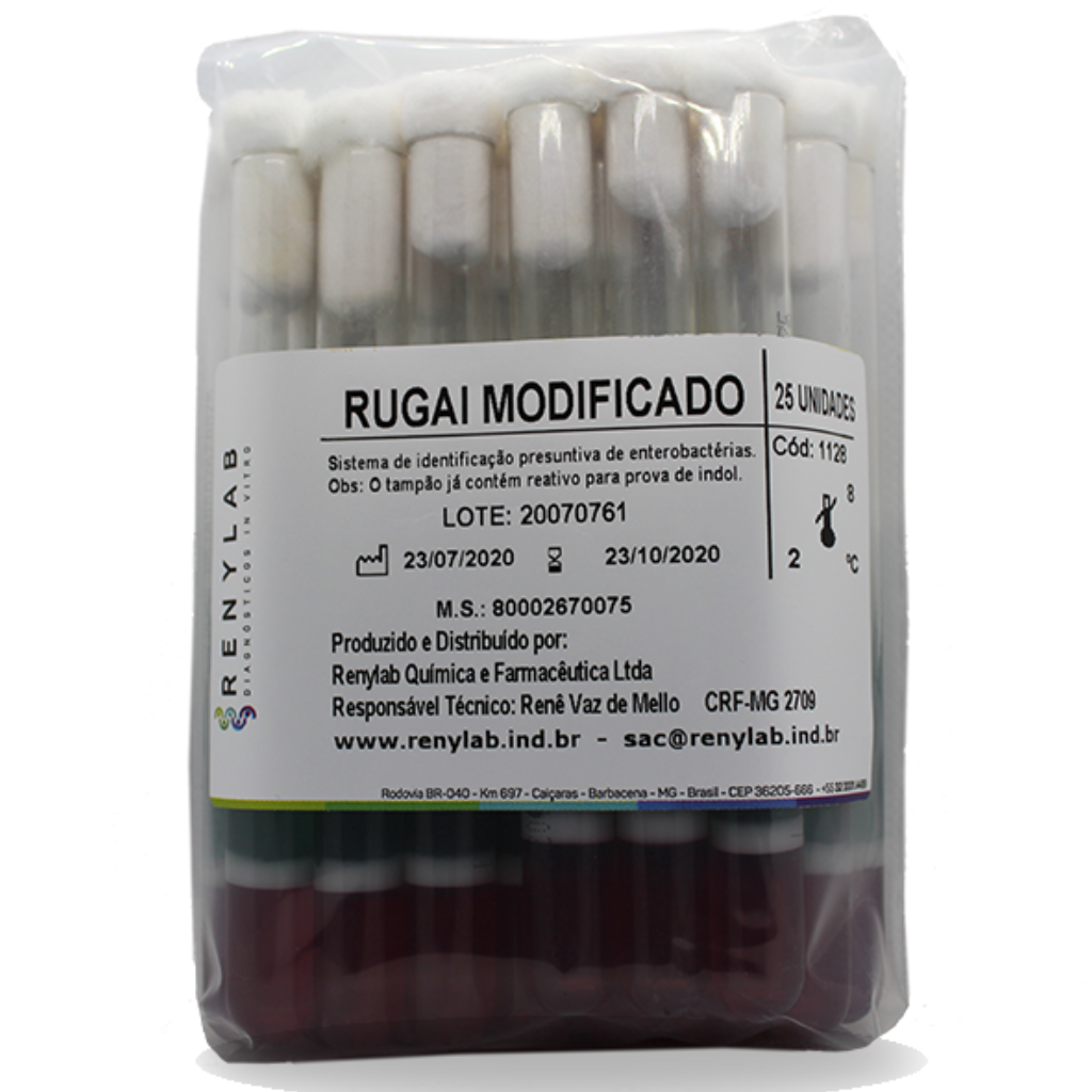 Shareef Rugai Meio Rugai Modificado – 25 Tubos | Identificação de Enterobactérias ...