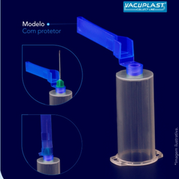 Adaptador para Agulha de Coleta a Vácuo com Protetor – Pacote com 250 Unidades