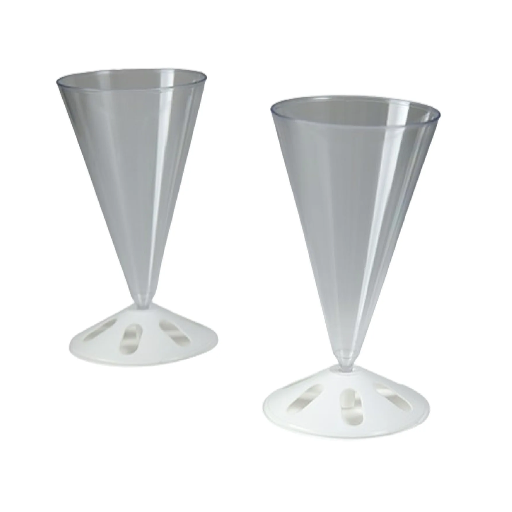 Taça Cálice de Sedimentação em PS Cristal com Base – 200 mL (C/100)