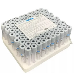 Tubo a Vácuo Fluoreto de Sódio + EDTA 2 mL – Vidro 13×75 mm, Caixa com 100 Unidades