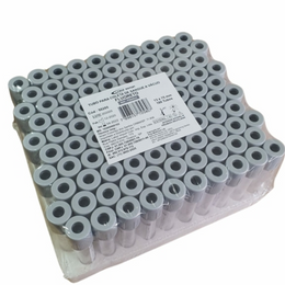 Tubo a Vácuo Fluoreto de Sódio 4 mL – Tampa Cinza, Caixa com 100 Unidades