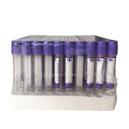 Tubo a Vácuo EDTA K2 com Gel Separador 5 mL – Tampa Roxa, Caixa com 100 Unidades