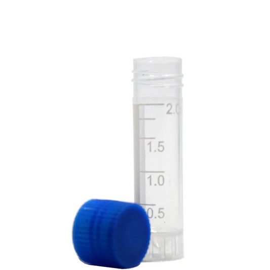 Tubo para Congelamento 2 mL – 12×45 mm, Rosca Externa, Graduado, Pacote com 500 Unidades