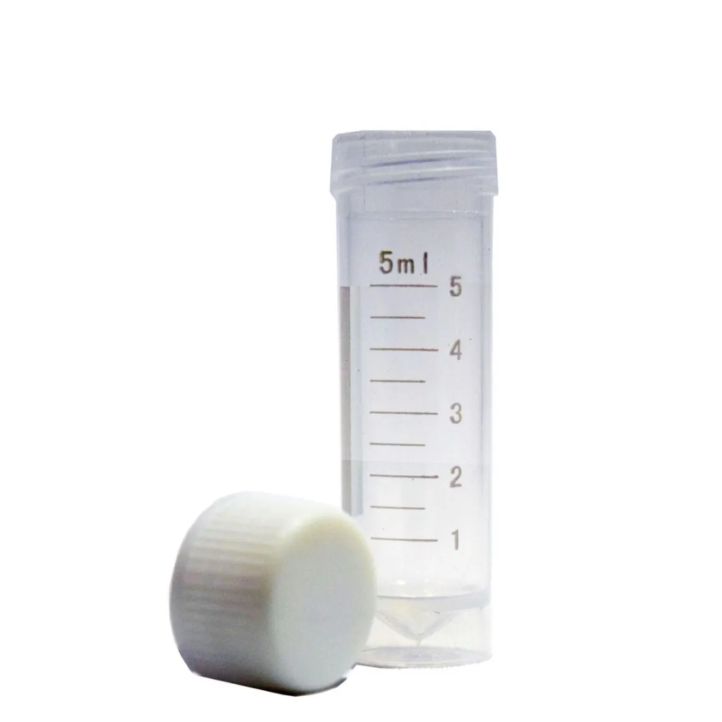 Tubo para Congelamento 5 mL – 16×58 mm, Rosca Externa, Graduado, Pacote com 200 Unidades