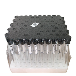 Tubo VHS Citrato de Sódio 3,8% 1,6 mL – Vidro 8×120 mm, Tampa Preta, Rack com 100 Unidades