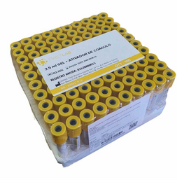 Tubo a Vácuo Gel Separador + Ativador de Coágulo 5mL Vidro – Rack c/100