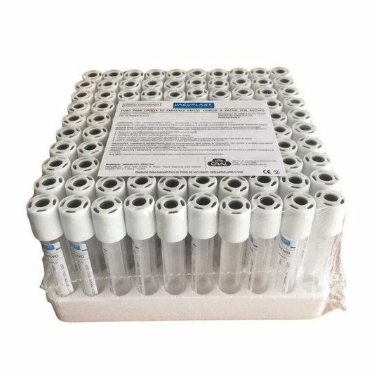 Tubo a Vácuo Sem Aditivo 4mL PET – Rack c/100