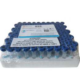 Microtubo a Vácuo Citrato 0,5mL Tampa Azul – Rack c/100