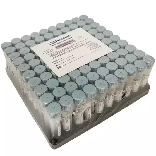 Microtubo a Vácuo Fluoreto de Sódio 0,5mL Tampa Cinza – Rack c/100