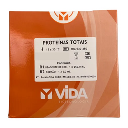 Reagente Colorimétrico para Proteínas Totais – Kit 250mL + 3mL Padrão