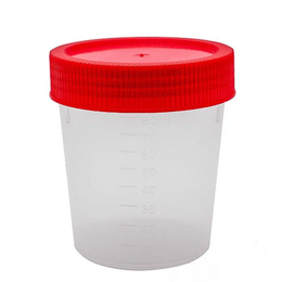Coletor Universal 80 mL Estéril (Tampa Vermelha) – Pacote com 100 Unidades
