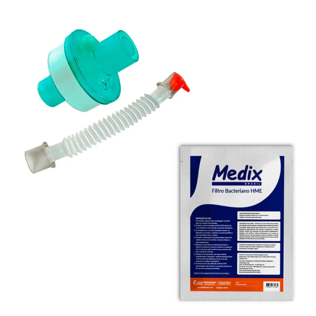 Filtro Bacteriano HMEF Adulto – Ventilação Mecânica / Anestesia
