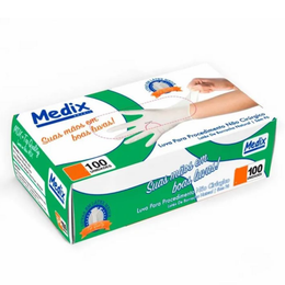 Luva de Látex sem Pó – Tamanho P | Caixa com 100 Unidades