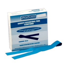 Garrote Descartável para Flebotomia 2,5 x 46 cm – Vacuplast | 25 Tiras (Sem Trava)