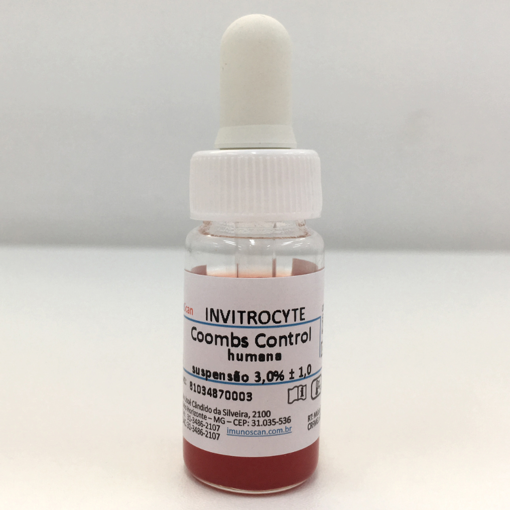 INVITROCYTE Coombs Control (3,0%) – Hemácias-teste para controle da prova de Coombs – 1 x 10 mL