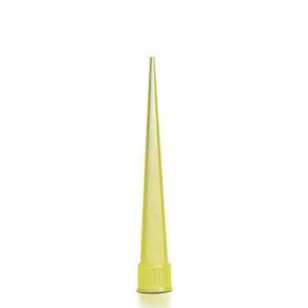 Ponteiras 100–1000µL Sem Filtro Tipo Eppendorf – Pacote com 500 Unidades (Amarelas)