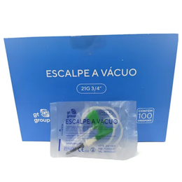 ESCALPE P/ COLETA DE SANGUE A VÁCUO 21G C/ TUBO – PCT C/100