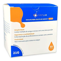 ESCALPE P/ COLETA DE SANGUE A VÁCUO 21G (20x0,8 mm) – CX C/50