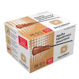 AGULHA HIPODÉRMICA ESTÉRIL 13 × 0,45 mm (22G1) – Caixa com 100 unidades
