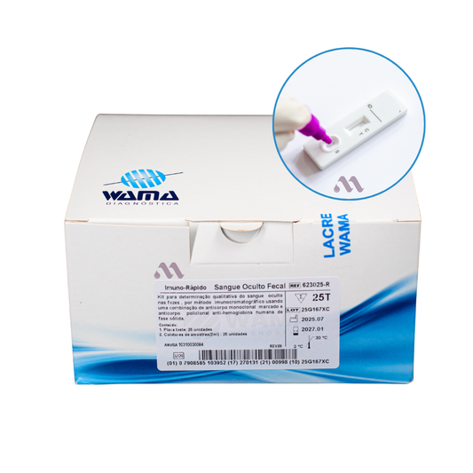 Teste Rápido Sangue Oculto em Fezes (FOB) – Kit c/25 Testes