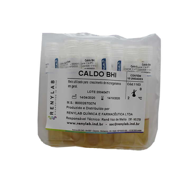 Caldo BHI – 10 Tubos (13 × 100 mm)
